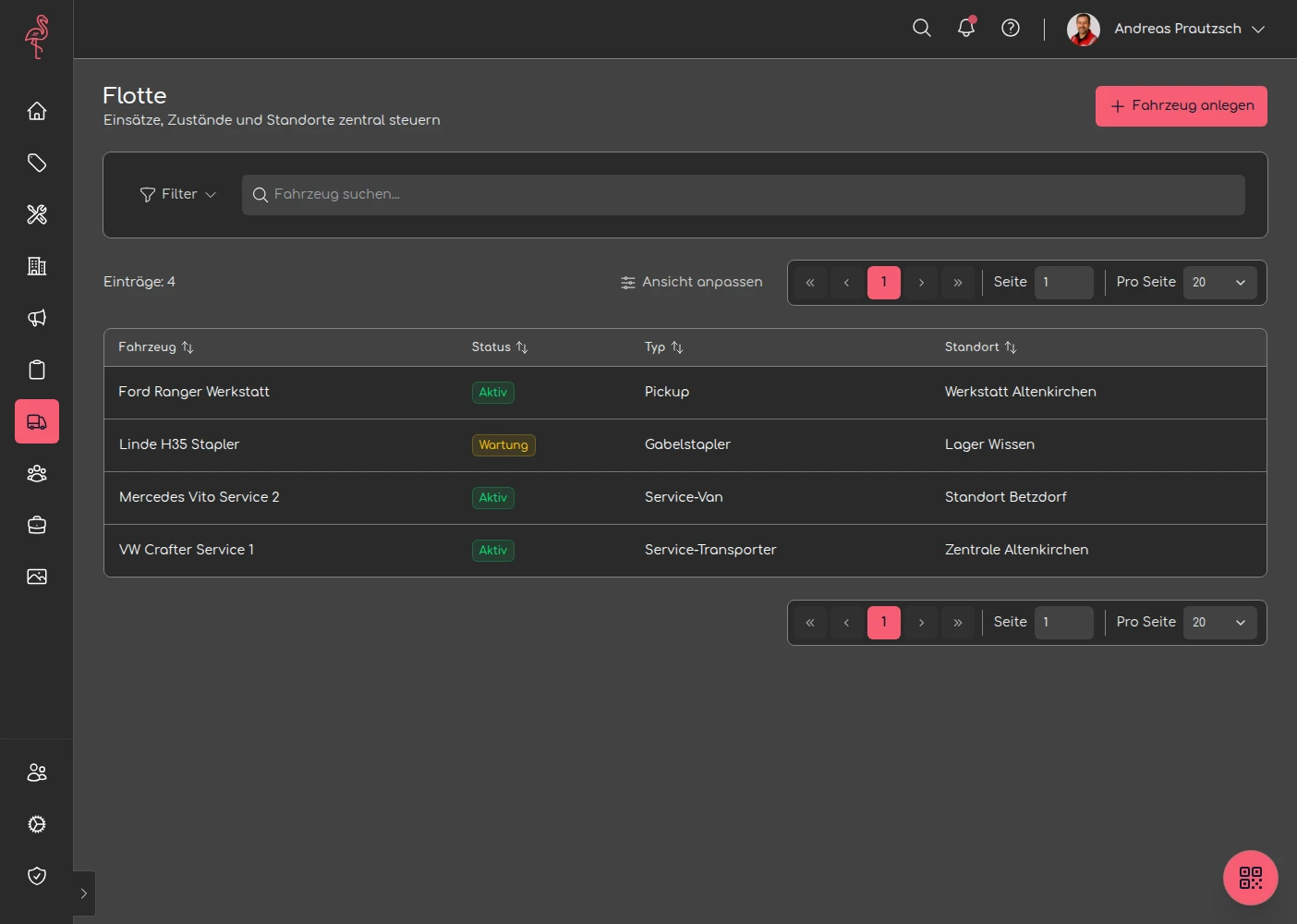 Demo-Einblicke Screenshot 11: fleet overview