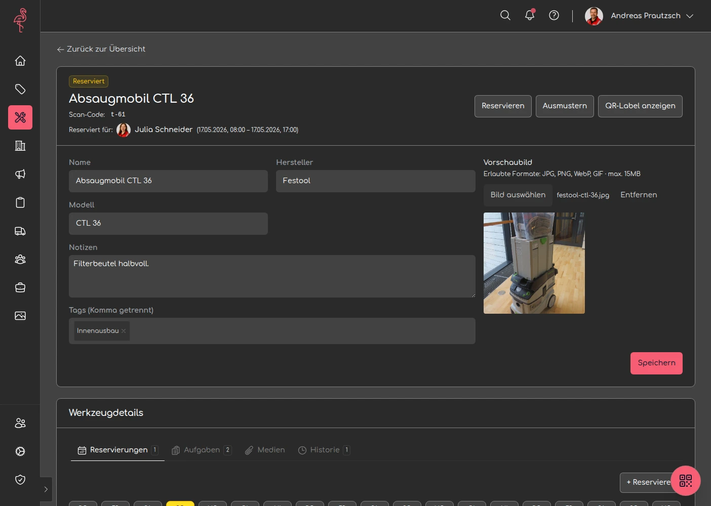 Demo-Einblicke Screenshot 6: tool detail