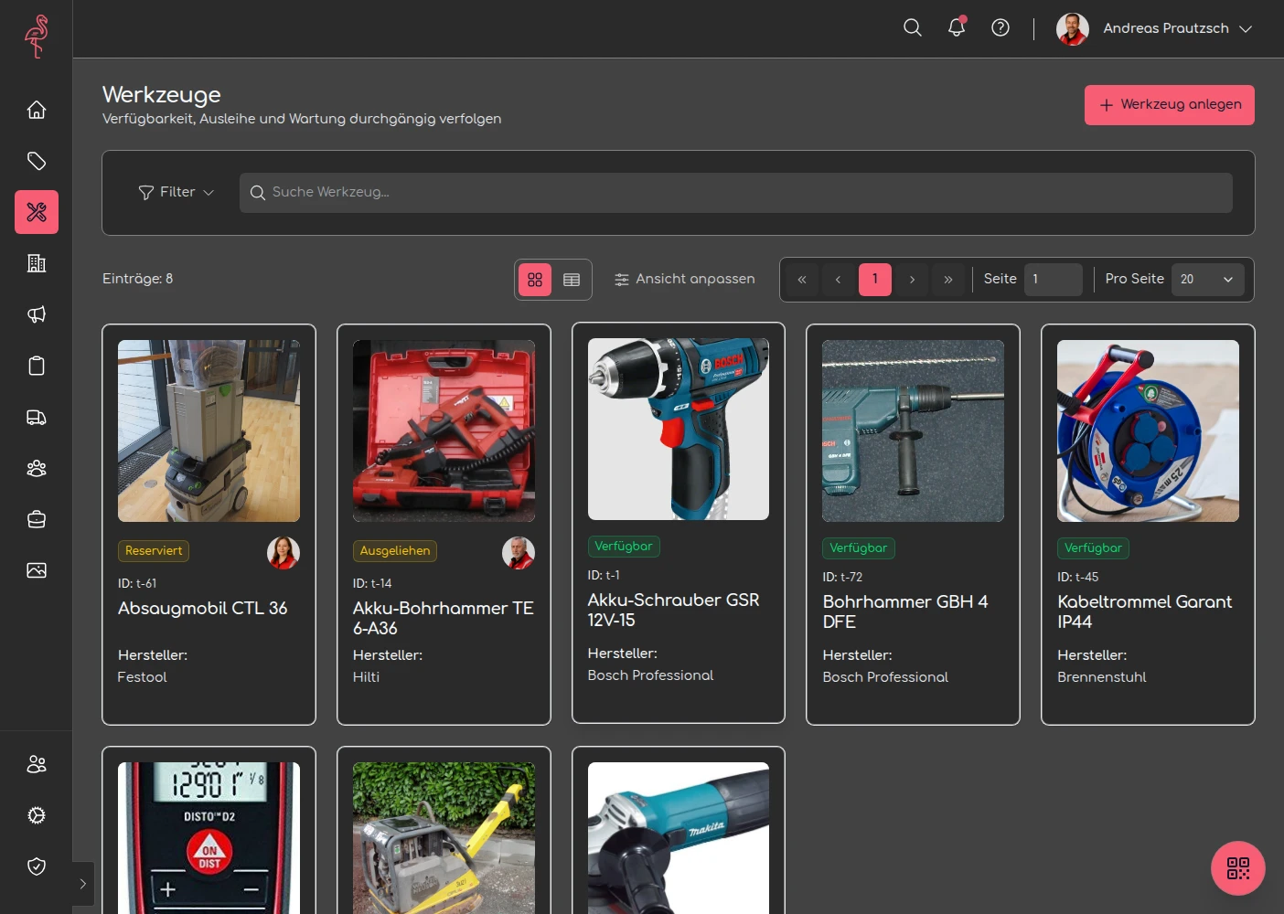 Demo-Einblicke Screenshot 5: tools overview